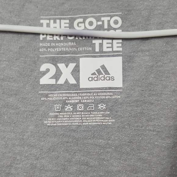 Adidas Gray Performance Tee - Picture 2 of 4